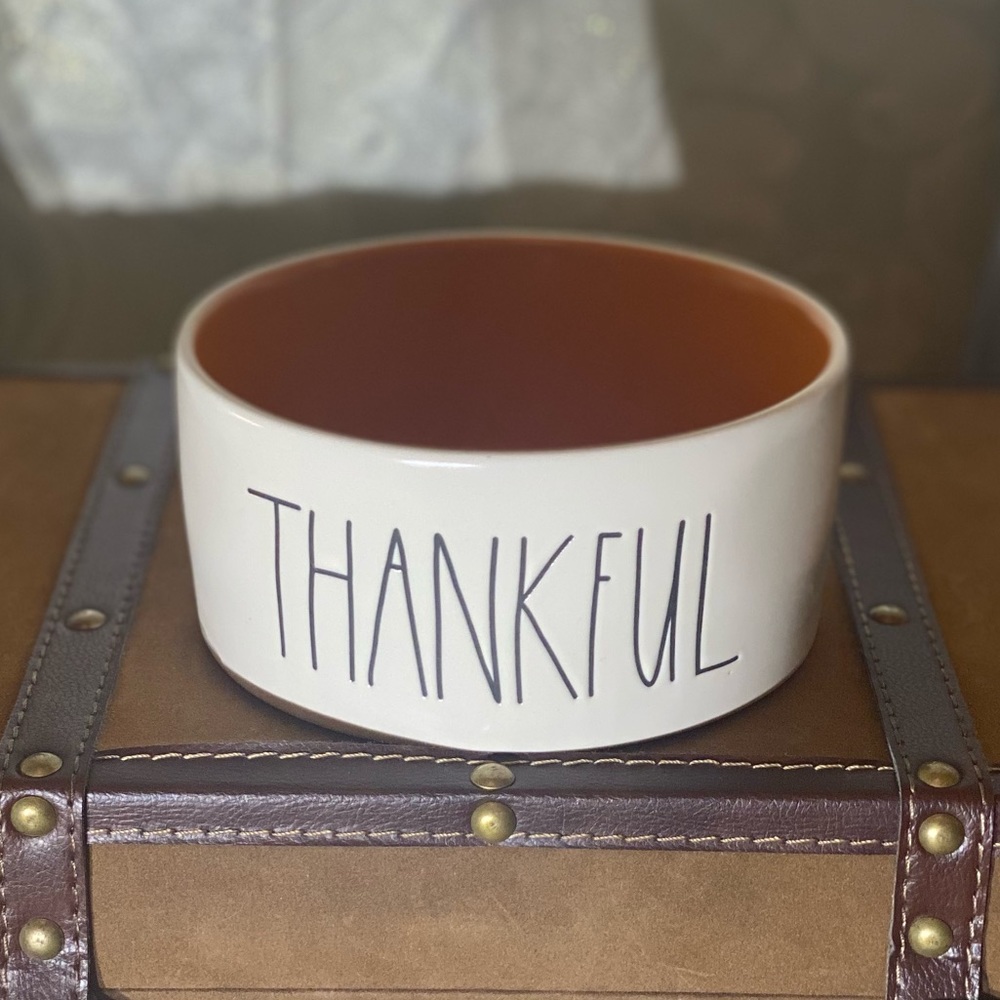 **SOLD On Mercari** Rae Dunn "THANKFUL" Dog Bowl - Picture 1 of 3